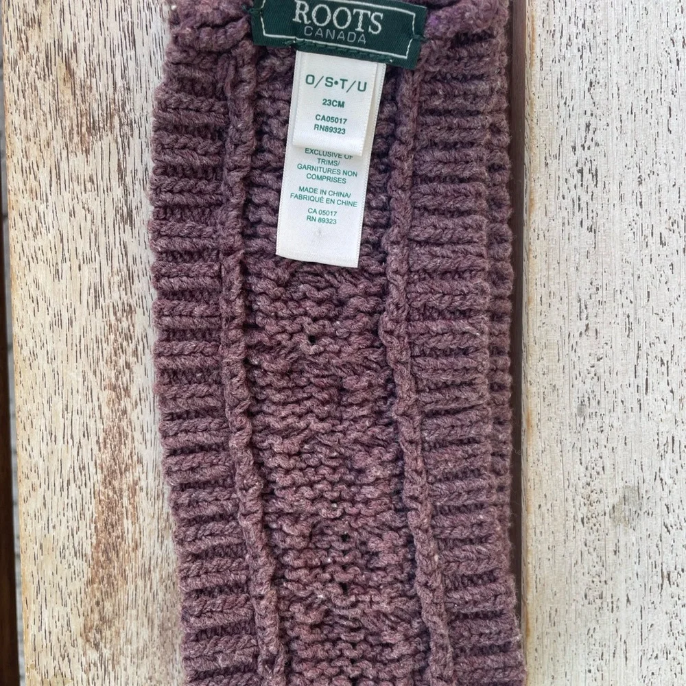 Roots Canada Chunky Stretch Knit Purple Winter Headband